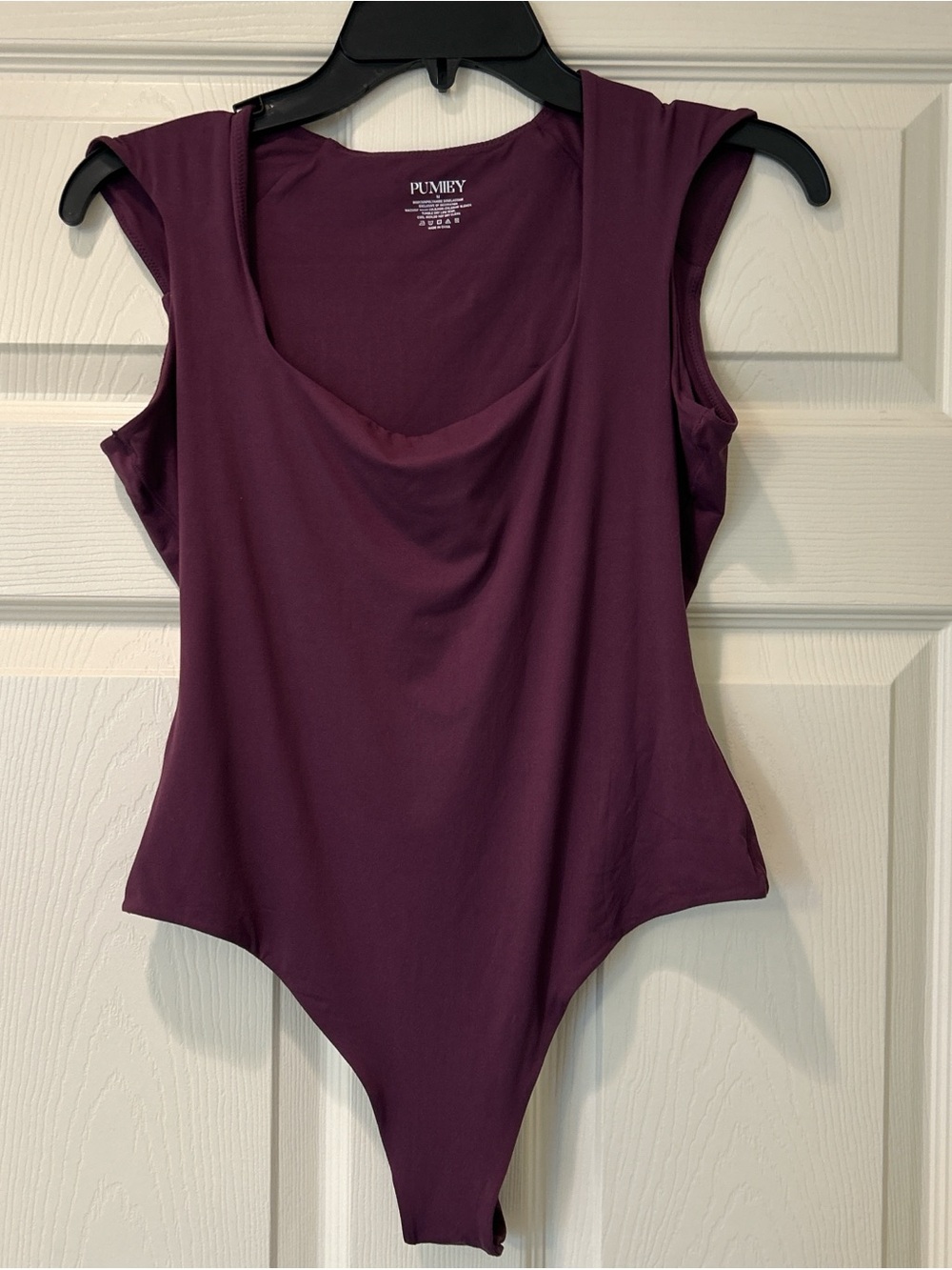 Plum Sleeveless Scoop Neck Bodysuit by Pulley